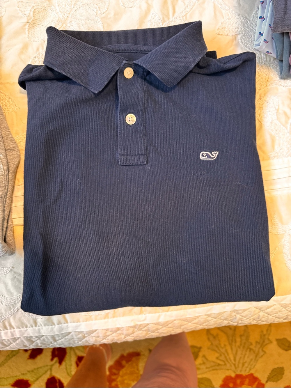 Vineyard Vines Navy Blue Logo Polo
